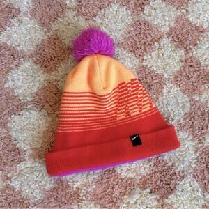 Nike Youth Pom Stripe Knit Beanie Hat